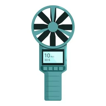 Digital anemometer measuring wind speed for weather forecast Illustrazione stock
