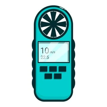 Digital anemometer measuring wind speed with impeller and display screen Stock Illustration