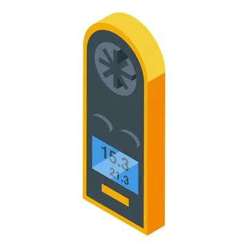 Digital anemometer measuring wind speed and direction Illustrazione stock