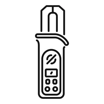 Digital anemometer measuring wind speed line icon Illustrazione stock