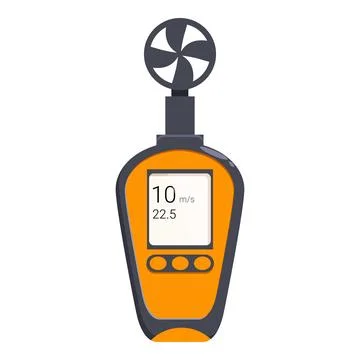 Digital anemometer showing wind speed measurement on display Illustrazione stock