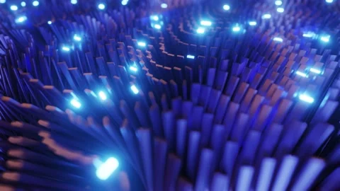 Digital Anemone like with glowing in cyberspace Stock Footage 220172039