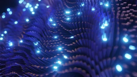 Digital Anemone like with glowing in cyberspace Stock Footage 220172084