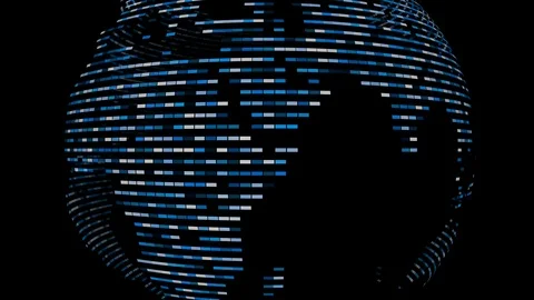 Digital animated globe with dark space background Stock-Footage 86811103