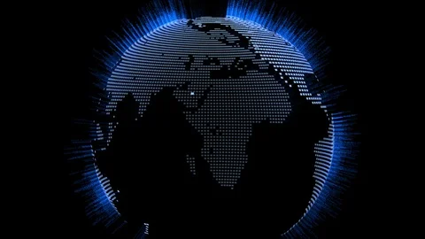 Digital animated globe with dark space background Video stock 86811832