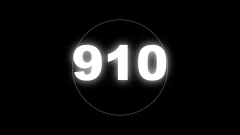 Digital animated glowing number 910 countdown visual effect for modern tech.. 库存影片 330280104