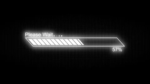 Digital Animated Loading Bar with Neon Glow, Seamless Progress Bar for Wait.. Stock Footage 310476370