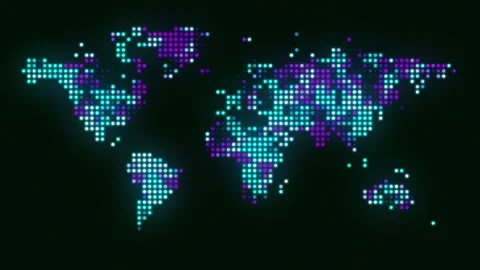 Digital animated map of the world Stock Footage 241829808