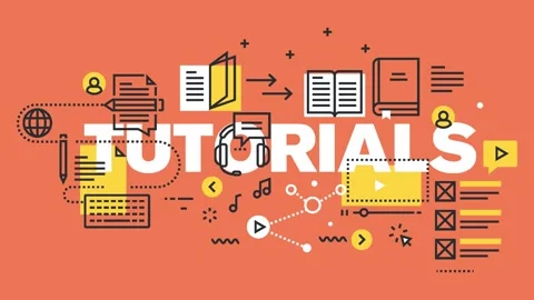 Digital animated of online tutorials and education concept with icons and s.. Stock Footage 340282611