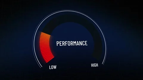 Digital animated performance meter presentation, indicator from high to low,  Stock Footage 316722491