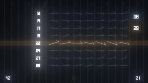Digital animation of abstract grid moving with lights and Stock Footage 338343072
