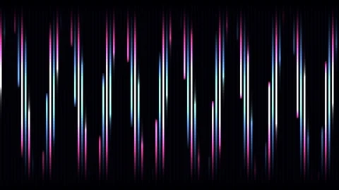 Digital Animation of Abstract Vertical Glowing Lines on a Dark Background Video stock 334959567