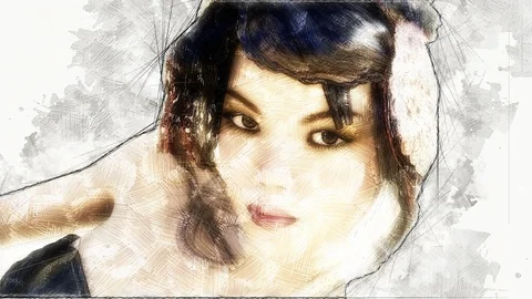 Digital Animation of an artistic Sketch, based on a self-created 3D Illustrat Stock Footage 112829473