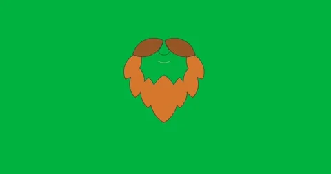 Digital animation of beard icon against black background Stock Footage 318942061