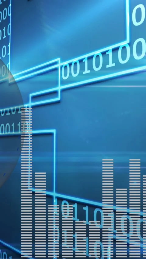 A digital animation of a binary bitmapped image of the Earth 4k Stock Footage 323911005