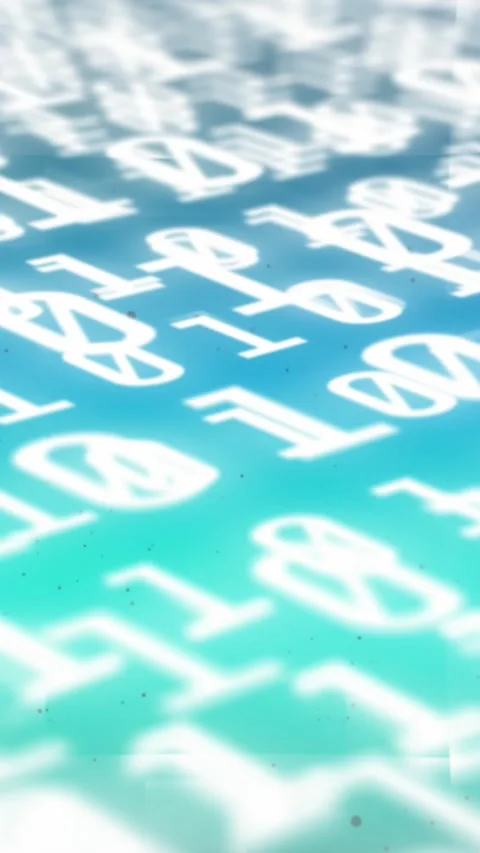 Digital animation of binary coding data processing against blue and green Stock Footage 323682018