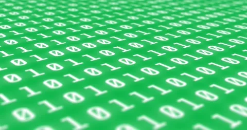 Digital animation of binary coding data processing against black background Stock Footage 324947422