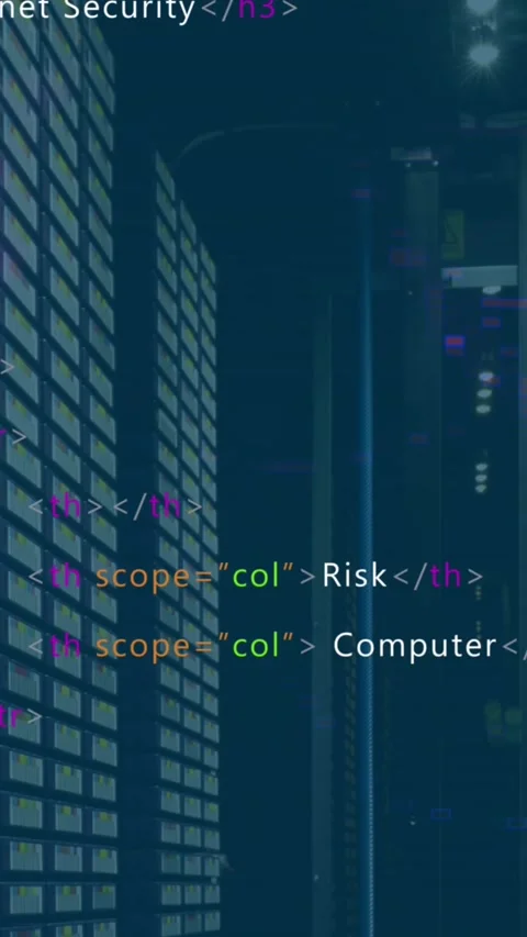 Digital animation of binary coding data processing over computer servers against 動画素材 344284025