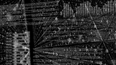 Digital animation of binary technology code 4k Video stock 98901154