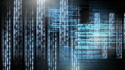 Digital animation of binary technology code 4k Video stock 98902721