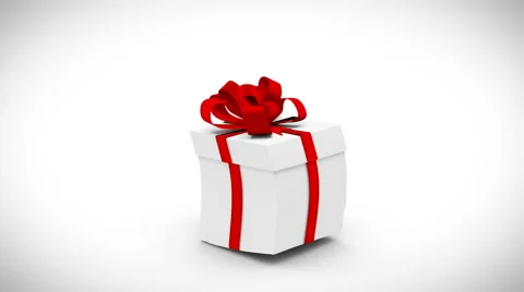 Digital animation of birthday gift exploding and revealing heart Stock Footage 51838615