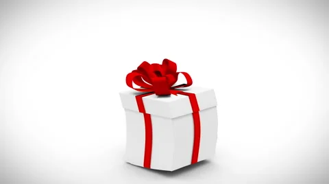 Digital animation of birthday gift exploding and revealing balloon Stock Footage 52002792