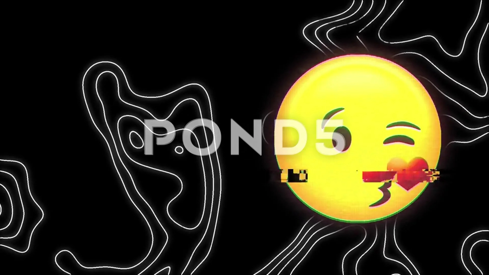 Digital animation of blowing kiss face e... | Stock Video | Pond5