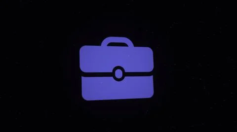 Digital animation of briefcase icon decaying into multicolored moving plexus Illustrazione stock