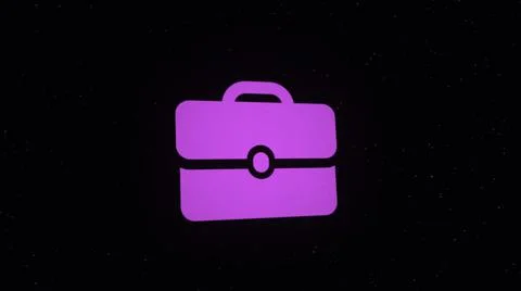Digital animation of briefcase icon decaying into multicolored moving plexus Stock Illustration