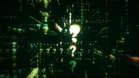 Digital Animation of the Bulb with Question Mark Stock-Footage 116811021