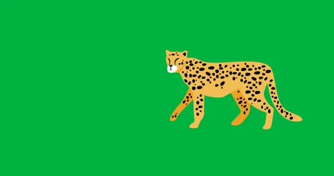 Digital animation of cheetah icon against black background Stock Footage 318942010
