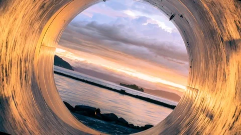 Digital animation circle tunel concept Stock Footage 121603284