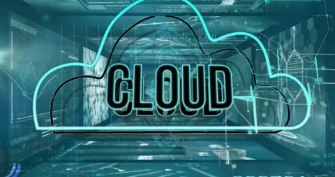 Digital animation of cloud text moving over graphical medical structure Stock Footage 327201502