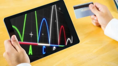 Digital animation of colorful graph pattern on digital tablet screen 4k Stock Footage 98901931