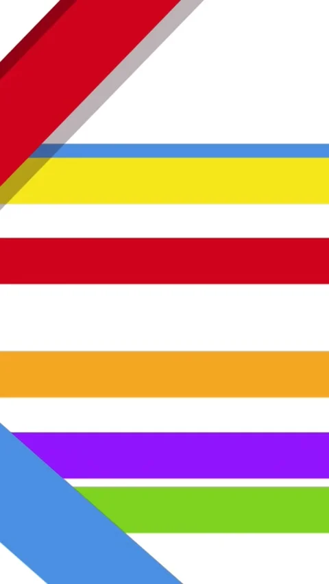 Digital animation of colorful lines moving against copy space on white Stock Footage 342225688