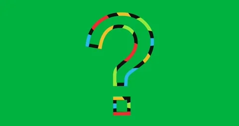 Digital animation of colorful question mark symbol against black background Stock Footage 318570387