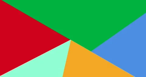 Digital animation of colorful triangle shapes with copy space on black Stock Footage 318570664