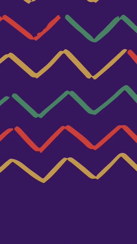 Digital animation of colorful zig zag lines moving against blue background 動画素材 319975316