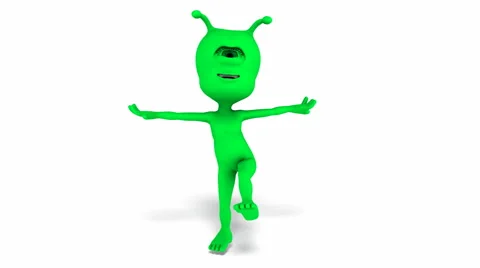 Digital Animation of a dancing Alien Stock Footage 60031585