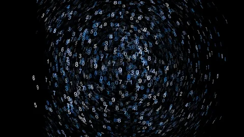 Digital Animation of Data Numbers Particles Background Video stock 98550526