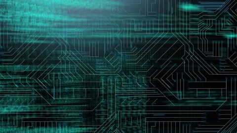 Digital animation of data processing against microprocessor connections on blue Vídeo Stock 172334316