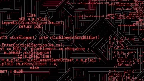 Digital animation of data processing against microprocessor connections on black Video stock 172334342