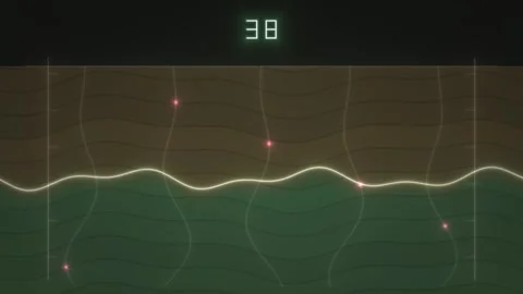 Digital animation of data waves with glowing elements and Stock Footage 339513662