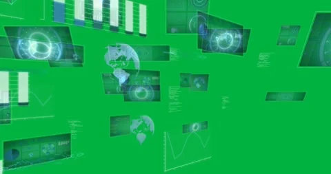 Digital animation of digital interface with data processing against black Stock Footage 324892841