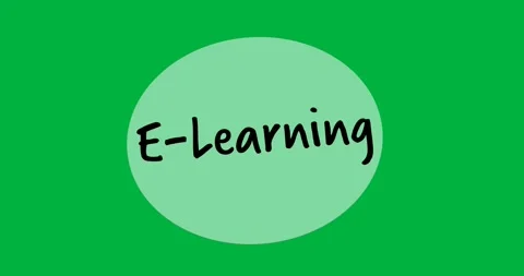Digital animation of e-learning text over white banner against black background Stock Footage 325566114