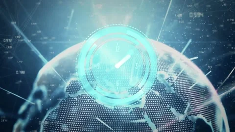 The digital animation with earth on a bl... | Stock Video | Pond5