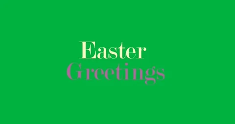 Digital animation of easter greetings text banner against transparent background Stock Footage 318432717