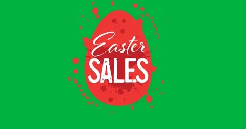 Digital animation of easter sale text over red egg against black background 動画素材 347294089