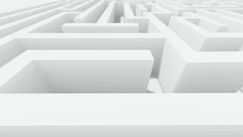 Digital animation of endless labyrinth. Strategy and motivation  concept. Stock Footage 86148602