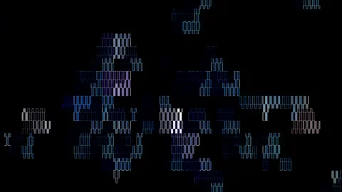 Digital animation featuring neon color gradients forming dynamic and elegant Stock-Footage 330197329